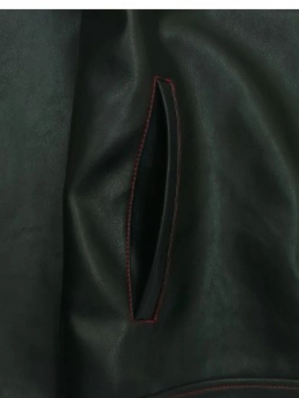 New True Religion Mens XL PU Moto Jacket Black Red Contrast Stitch